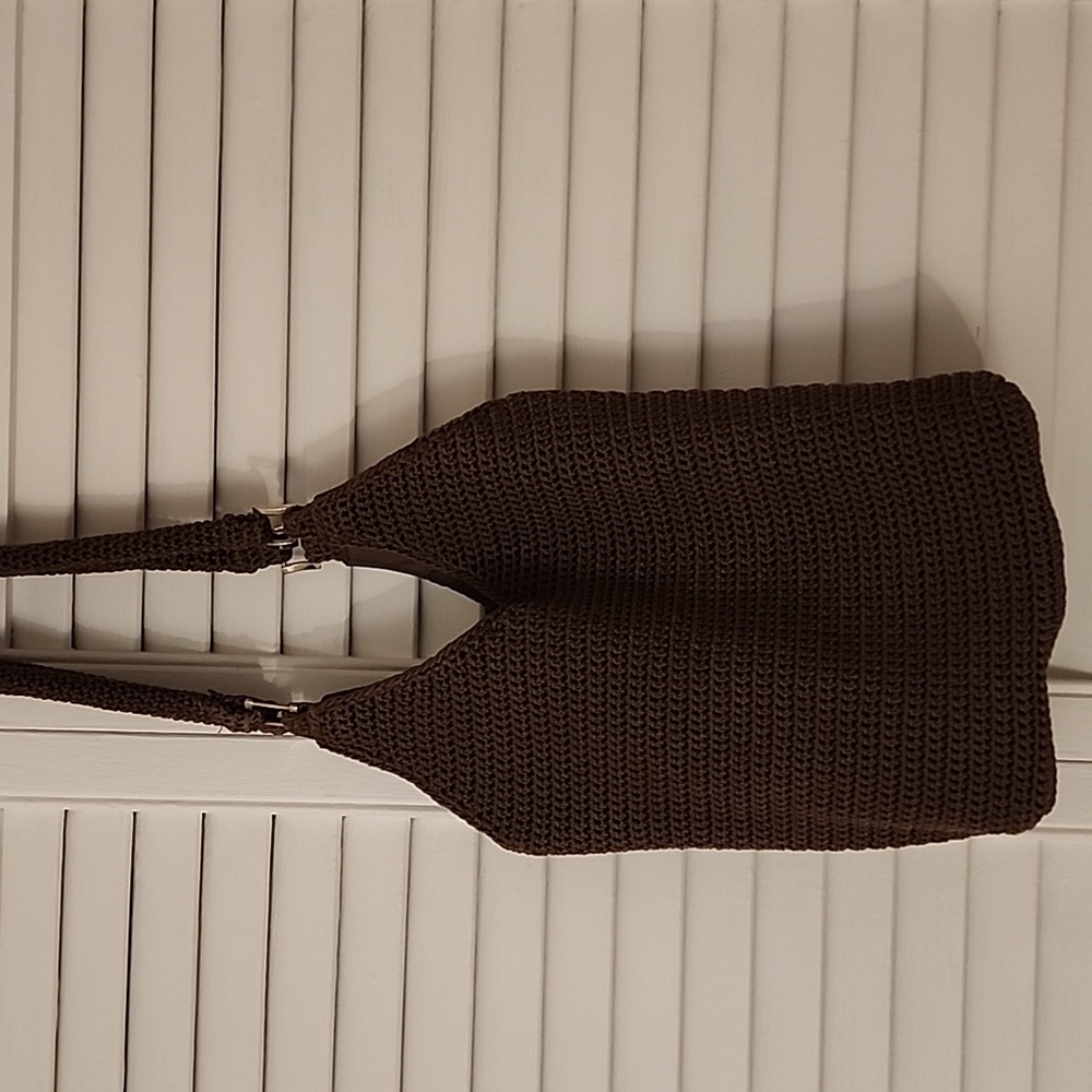 Source Unknown Brown Crochet Shoulder Bag